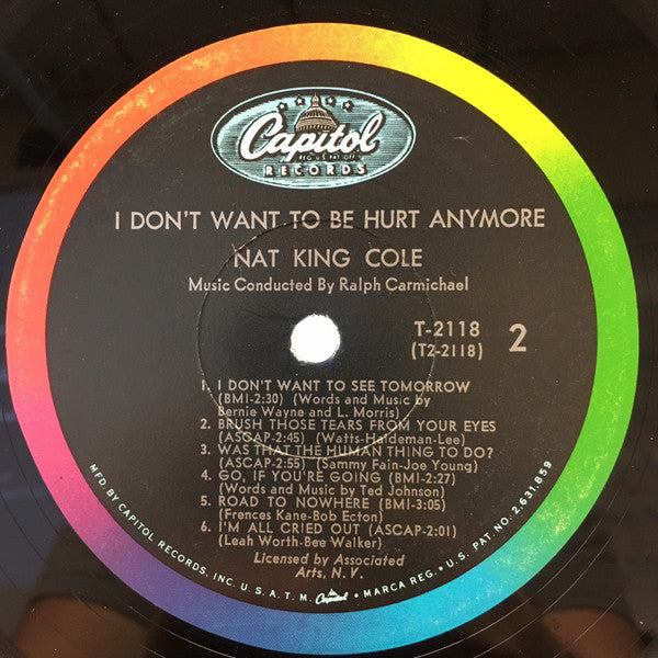 Nat King Cole : I Don't Want To Be Hurt Anymore (LP, Album, Mono, Scr)