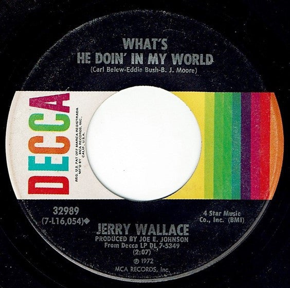 Jerry Wallace : If You Leave Me Tonight I'll Cry / What's He Doin' In My World (7", Single, Pin)