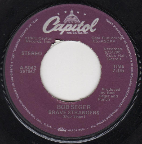 Bob Seger : Tryin' To Live My Life Without You (7", Jac)