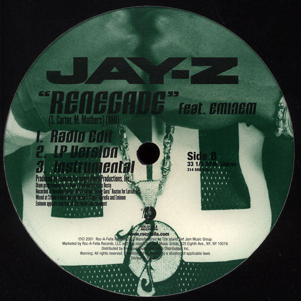Jay-Z : Jigga / Renegade (12")