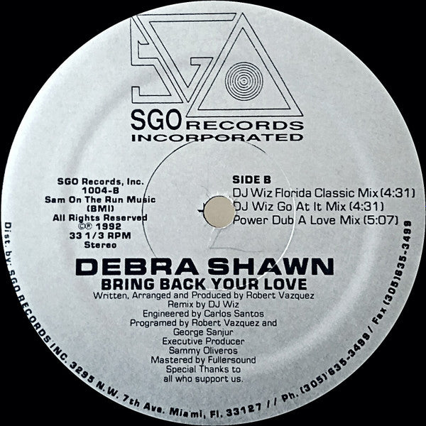 Debra Shawn : Bring Back Your Love (12")
