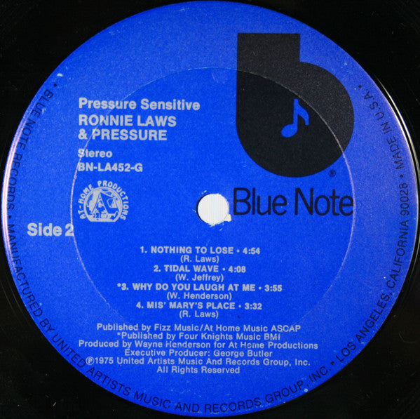 Ronnie Laws & Pressure (19) : Pressure Sensitive (LP, Album, Ter)