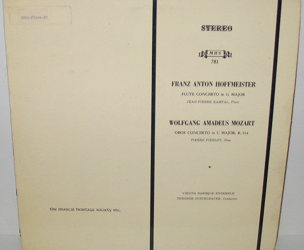 Franz Anton Hoffmeister / Wolfgang Amadeus Mozart, Jean-Pierre Rampal, Pierre Pierlot, Vienna Baroque Ensemble*, Theodor Guschlbauer : Flute Concerto In G Major / Oboe Concerto In C Major, K. 314 (LP, RE)
