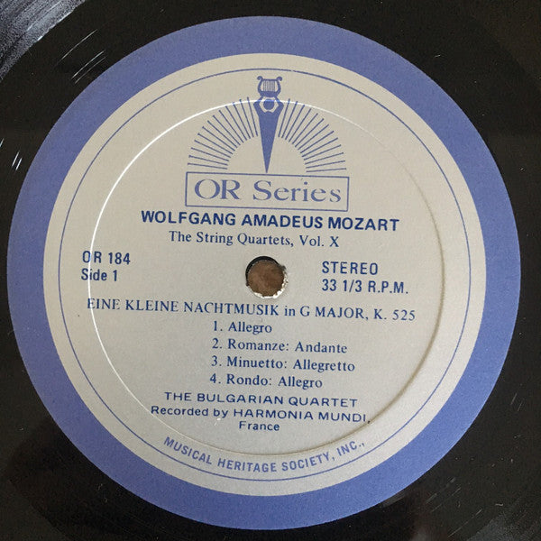 Wolfgang Amadeus Mozart, The Bulgarian Quartet*, Dimo Dimov (2), Alexandre Thomov, Dimitre Tchilikov, Dimitre Kosev : The String Quartets: Volume X (LP)