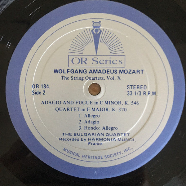 Wolfgang Amadeus Mozart, The Bulgarian Quartet*, Dimo Dimov (2), Alexandre Thomov, Dimitre Tchilikov, Dimitre Kosev : The String Quartets: Volume X (LP)