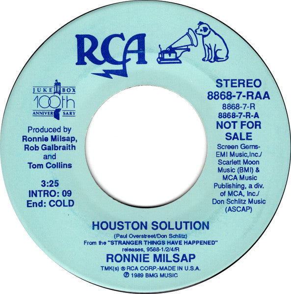 Ronnie Milsap : Houston Solution (7", Single, Promo, Tra)