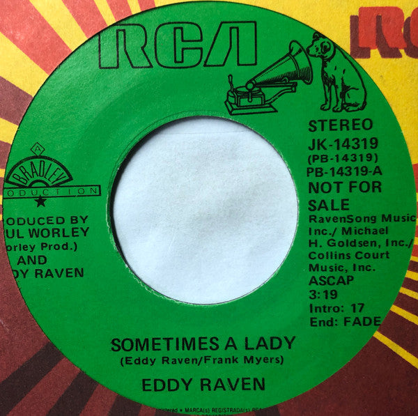 Eddy Raven : Sometimes A Lady (7", Promo)