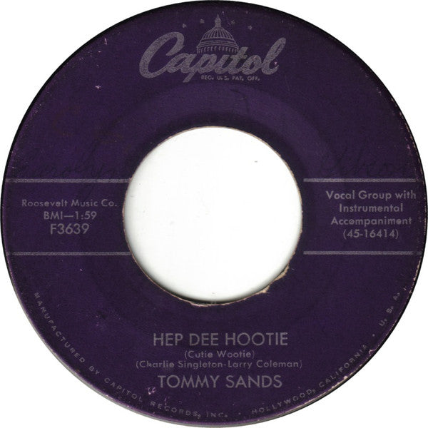 Tommy Sands : Teen-Age Crush / Hep Dee Hootie (7", Single, Scr)