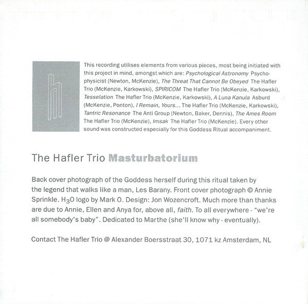 The Hafler Trio : Masturbatorium (CD, Album)