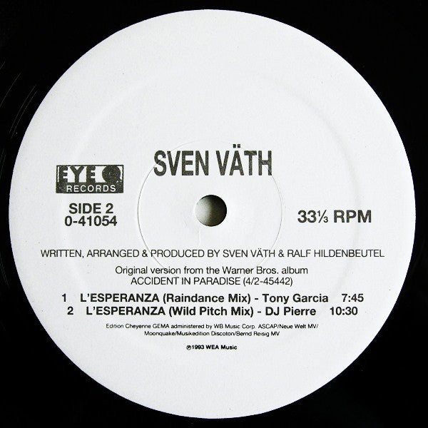 Sven Väth : L'Esperanza (12")