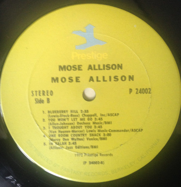 Mose Allison : Mose Allison (2xLP, Comp, Pit)