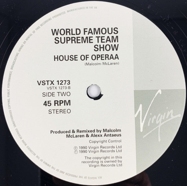 Malcolm McLaren 's World Famous Supreme Team Show* : Operaa House (Rap) (12")