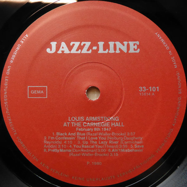 Louis Armstrong : At The Carnegie Hall (LP, Album, RE)