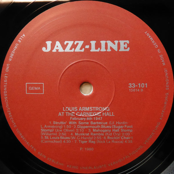Louis Armstrong : At The Carnegie Hall (LP, Album, RE)