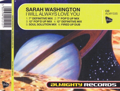 Sarah Washington : I Will Always Love You (CD, Maxi)