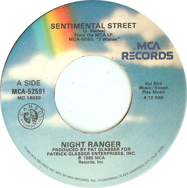 Night Ranger : Sentimental Street / Night Machine (7", Single)