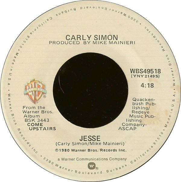 Carly Simon : Jesse / Stardust (7", Spe)