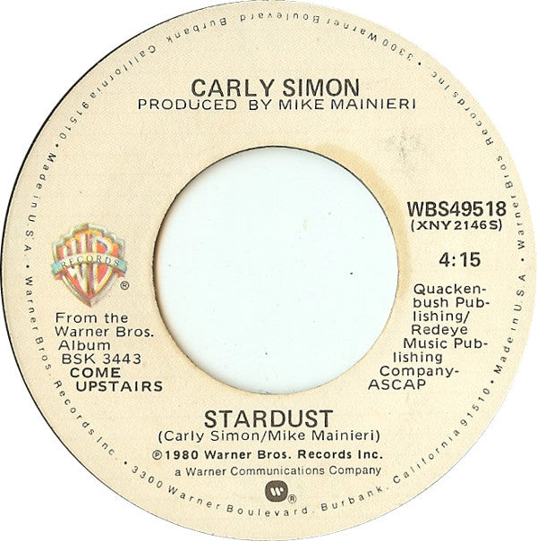 Carly Simon : Jesse / Stardust (7", Spe)