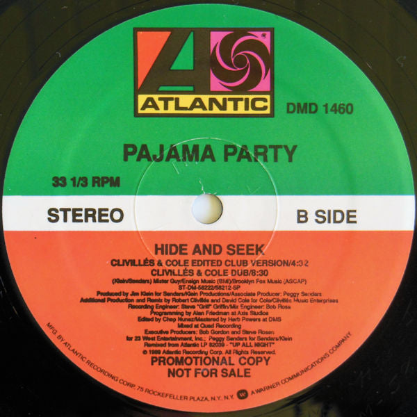 Pajama Party : Hide And Seek (12", Promo)