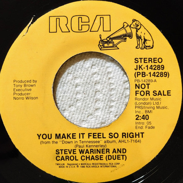 Steve Wariner : You Make It Feel So Right (7", Promo)