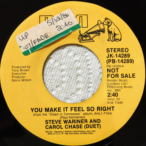 Steve Wariner : You Make It Feel So Right (7", Promo)