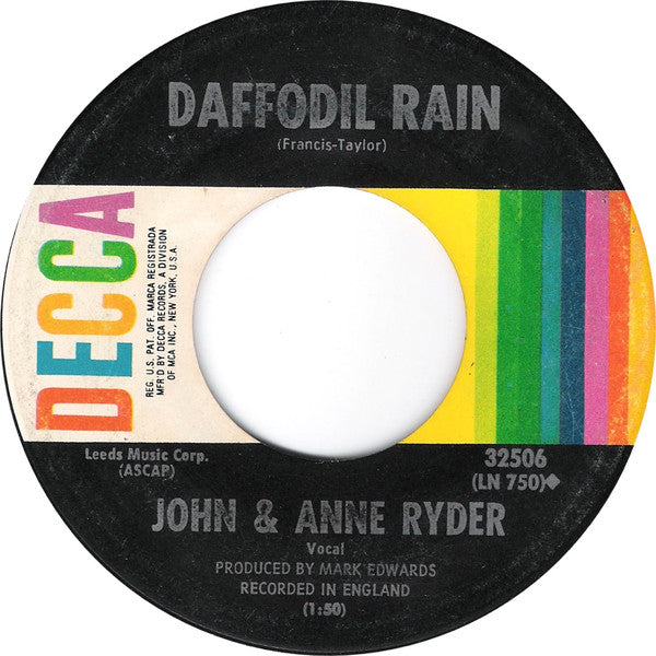 John & Anne Ryder : I Still Believe In Tomorrow (7", Single, Pin)