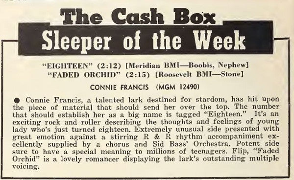 Connie Francis : Eighteen / Faded Orchid (7", Single)