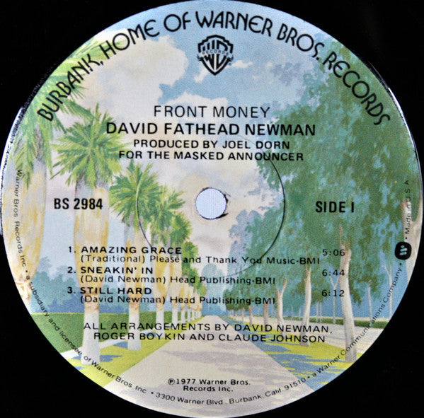 David "Fathead" Newman : Front Money (LP, Album, Win)