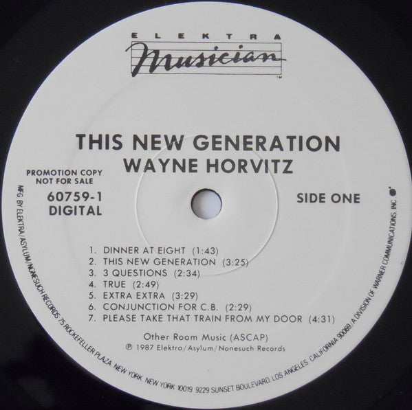 Wayne Horvitz : This New Generation (LP, Comp, Promo)