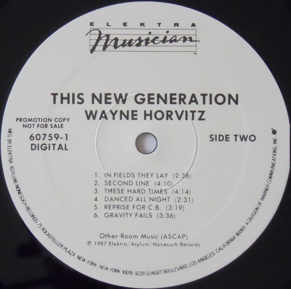 Wayne Horvitz : This New Generation (LP, Comp, Promo)