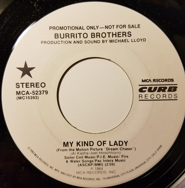 Burrito Brothers : My Kind Of Lady (7", Promo)