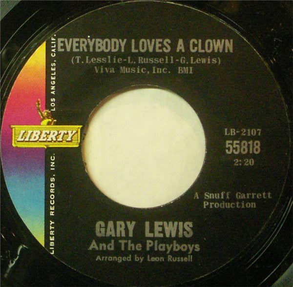 Gary Lewis And The Playboys* : Everybody Loves A Clown (7", Single, Styrene, She)