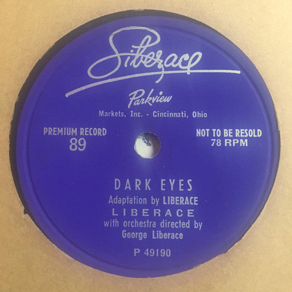 Liberace : Dark Eyes / Lullaby (Shellac, 10", Promo)