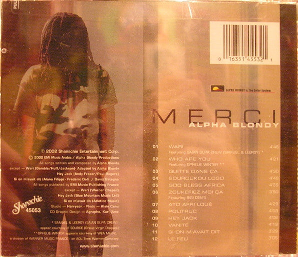 Alpha Blondy : Merci (CD, Album)