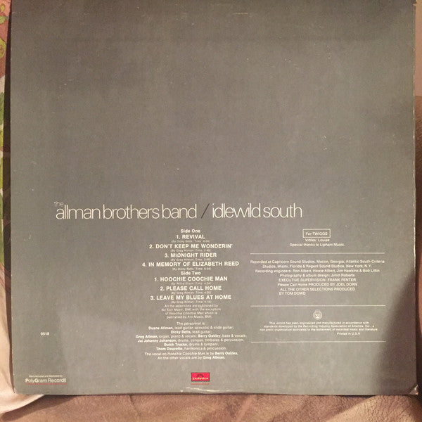 Allman Brothers Band* : Idlewild South (LP, Album, RE, PRC)