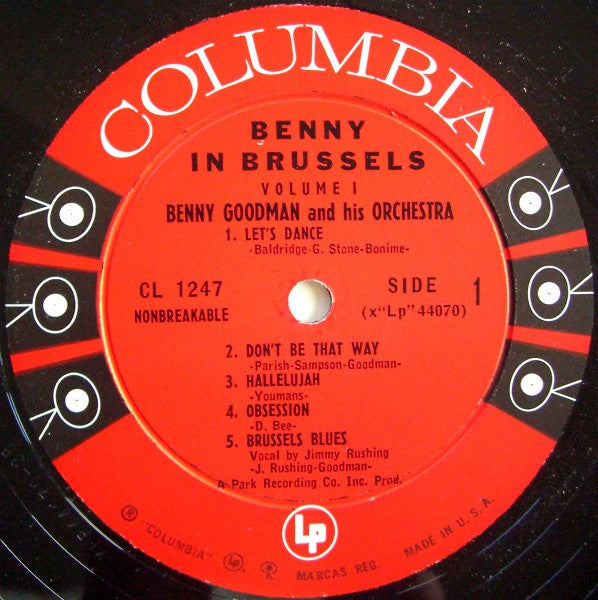 Benny Goodman And His Orchestra : Benny In Brussels Volume 1 (LP, Album, Mono)