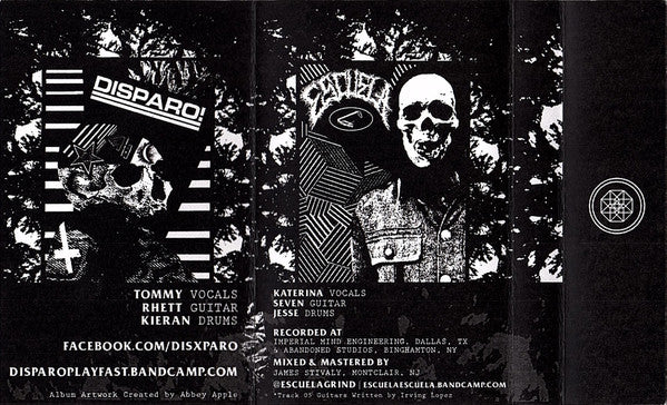 Escuela Grind / Disparo! : Escuela / Disparo! - 2017 Split (Cass, EP)