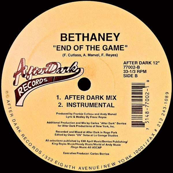 Bethaney : End Of The Game (12")