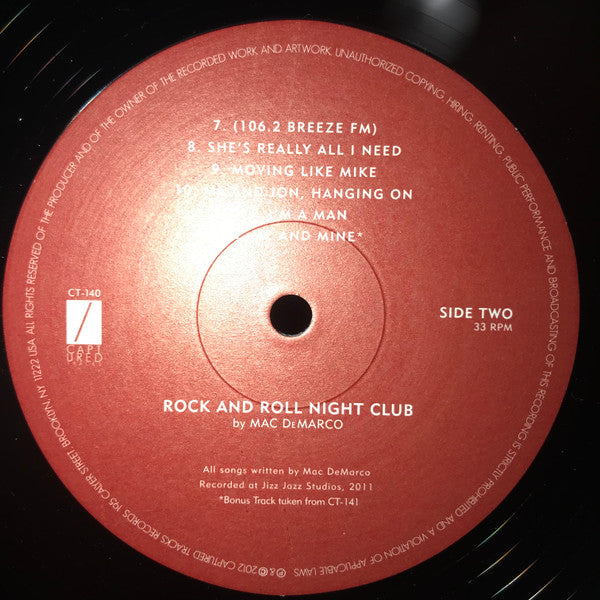 Mac Demarco : Rock And Roll Night Club (12", MiniAlbum, RE)