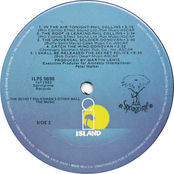 Various : The Secret Policeman's Other Ball (The Music) (LP, Album, Ter)