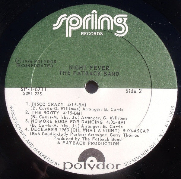 The Fatback Band : Night Fever (LP, Album, PRC)