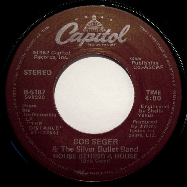Bob Seger And The Silver Bullet Band : Shame On The Moon (7", Single, Win)