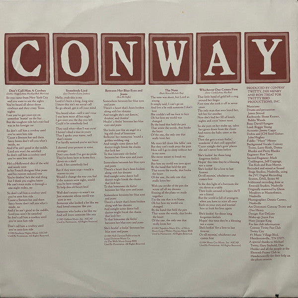 Conway Twitty : Don't Call Him A Cowboy (LP, Album, Spe)