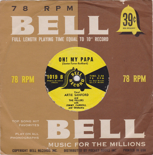 Lillian Clark With Jimmy Carroll And His Orchestra / Artie Sanford And Terry Fell And The Fellers With Jimmy Carroll And His Orchestra : Off Shore / Oh! My Papa (7")