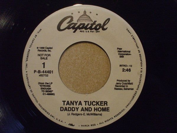 Tanya Tucker : Daddy And Home (7", Single, Promo)