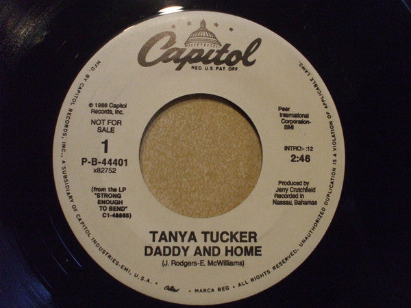 Tanya Tucker : Daddy And Home (7", Single, Promo)