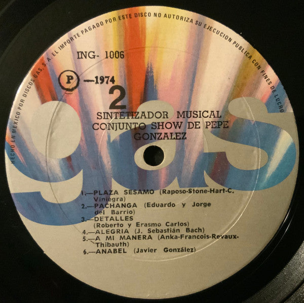 Conjunto Show De Pepe Gonzalez* : Sintetizador Musical (LP, Album, RE)