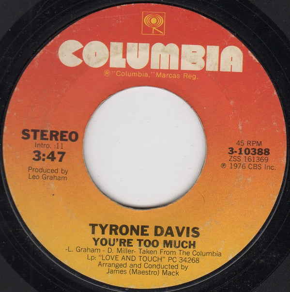 Tyrone Davis : Give It Up (Turn It Loose) (7", Styrene, Ter)