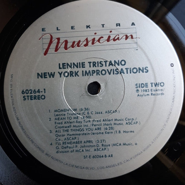 Lennie Tristano : New York Improvisations (LP, Album)