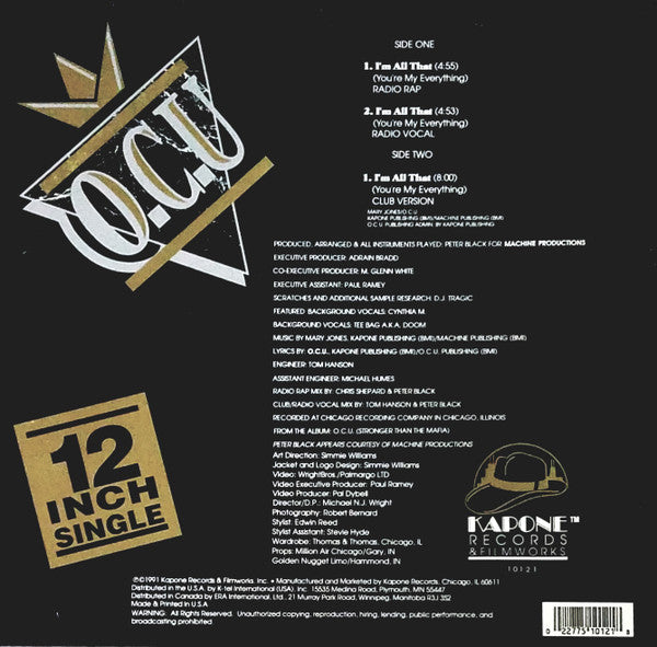 O.C.U.* : I'm All That (You're My Everything) (12")